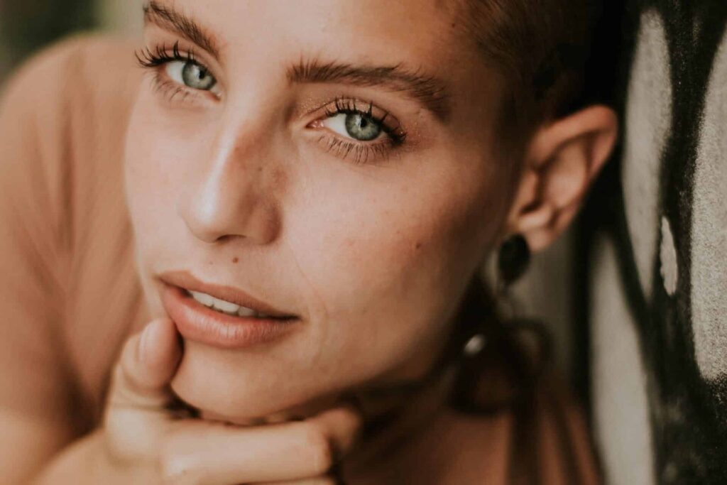 women smiling face